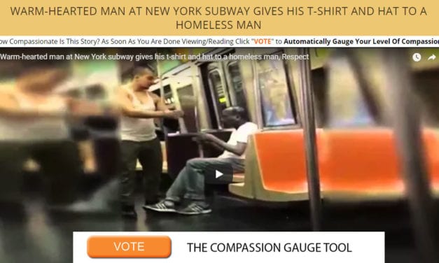 Warm-Hearted Man At New York Subway Gives His T-shirt And Hat To A Homeless Man